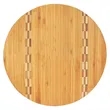 11 3/4" Round Bamboo Cutting Board with Butcher Block Inlay | https://www.bestnamebadges.com
