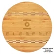 11 3/4" Round Bamboo Cutting Board with Butcher Block Inlay | https://www.bestnamebadges.com