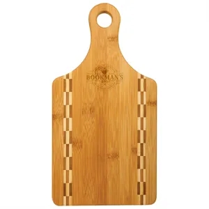 13 1/2" x 7" Paddle Bamboo Cutting Board w/ Butcher Block