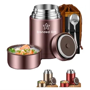 34 oz Insulated stainless steel lunch box with bag set