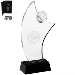 Soccer Crystal Glass Custom Awards | https://www.bestnamebadges.com
