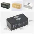 Wooden Digital Alarm Clock with Wireless Charging | https://www.bestnamebadges.com