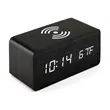 Wooden Digital Alarm Clock with Wireless Charging | https://www.bestnamebadges.com