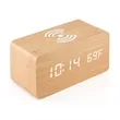 Wooden Digital Alarm Clock with Wireless Charging | https://www.bestnamebadges.com