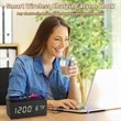 Wooden Digital Alarm Clock with Wireless Charging | https://www.bestnamebadges.com