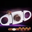 Cigar Cutter Stainless Steel Double Blade Clippers | https://www.bestnamebadges.com