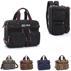 3 In 1 Briefcase Water resistant Canvas Messenger Backpack