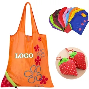 Strawberry Collapsible Reusable Grocery Shopping Tote Bag