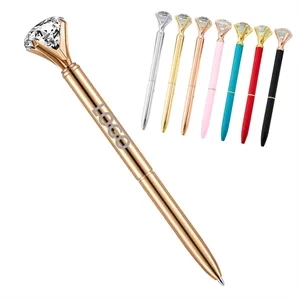 Metal Ballpoint Pen with Diamond Accent