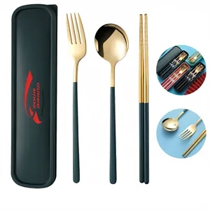 Travel Portable Stainless Steel Cutlery Three-Piece Set