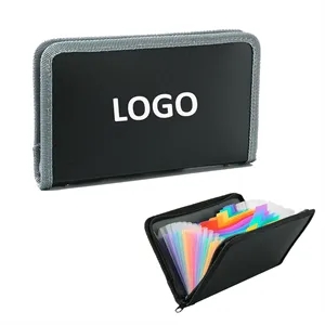 13 Pockets Expandable File Folder With Rainbow Labels