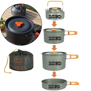 Camping Cookware Cutlery Set with Mesh Bag Portable Backpack