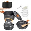 Camping Cookware Cutlery Set with Mesh Bag Portable Backpack | https://www.bestnamebadges.com