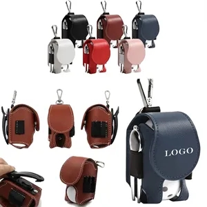 MOQ 100 Mini Portable Pu Golf Ball Case Waist Holder Bag