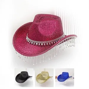 Elegant Light Luxury Tasseled Bowler Prom Hat