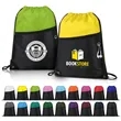 Two-Tone Drawstring Backpack With Front Zipper | https://www.bestnamebadges.com