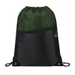 Two-Tone Drawstring Backpack With Front Zipper | https://www.bestnamebadges.com