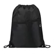 Two-Tone Drawstring Backpack With Front Zipper | https://www.bestnamebadges.com