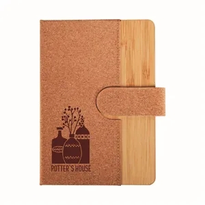 Cork and Bamboo Notebook | https://www.bestnamebadges.com
