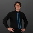 Ambient Glow Blue EL Wire Necktie | https://www.bestnamebadges.com