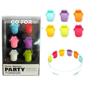 6-pcs Wine Tongue Silicone Drink Markers
