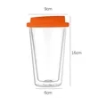 12oz Double Walled Glass Coffee Mugs with Silicone Lids | https://www.bestnamebadges.com