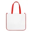 Extra Large Full Color Laminated Curved Bottom Tote Bag | https://www.bestnamebadges.com