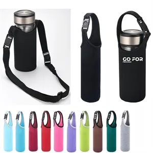 Portable Neoprene Water Bottle Sleeve with Carrying Handle