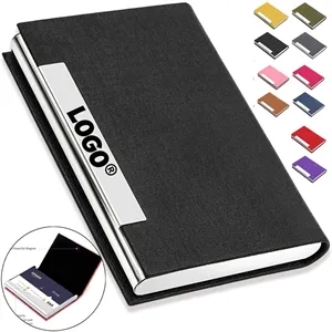 Leather Pocket Clip Metal Business ID Credit Card Wallet