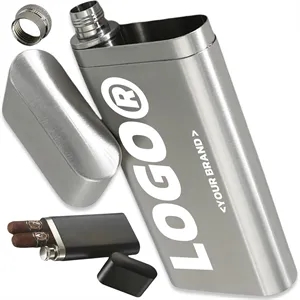2oz. Oval Cigar Wine Tube Small Waist Bottle Portable