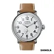 Shinola® Runwell Watch - White/Tan | https://www.bestnamebadges.com