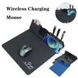 15W Multi-function Wireless Charging PU Leather Mouse Pad | https://www.bestnamebadges.com