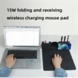 15W Multi-function Wireless Charging PU Leather Mouse Pad | https://www.bestnamebadges.com
