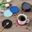 6-Pack Silicone Coaster With Holder Round Non-Slip Non-Stick | https://www.bestnamebadges.com