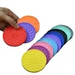 6-Pack Silicone Coaster With Holder Round Non-Slip Non-Stick | https://www.bestnamebadges.com