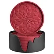 6-Pack Silicone Coaster With Holder Round Non-Slip Non-Stick | https://www.bestnamebadges.com