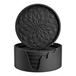 6-Pack Silicone Coaster With Holder Round Non-Slip Non-Stick | https://www.bestnamebadges.com