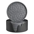 6-Pack Silicone Coaster With Holder Round Non-Slip Non-Stick | https://www.bestnamebadges.com