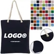 Fashion Eco Friendly Canvas Tote Bag With Hemp Rope Handle | https://www.bestnamebadges.com