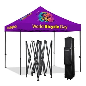 10' Heavy Duty Steel Pop Up Canopy w/600 Denier Polyester