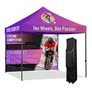 10'X10' Black Steel Frame Tent Kit w/ Dye Sublimation Canopy