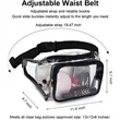 PVC Clear Fanny Pack w/ Zipper Pockets Transparent Bag | https://www.bestnamebadges.com