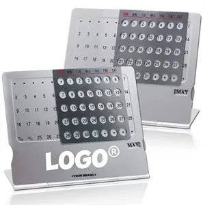 Ultra-Thin Metal Desktop Perpetual 100 Years Table Calendar