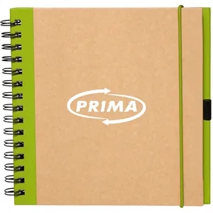 Recycled Spiral Notebooks w/ Elastic Band and Pen Loop | https://www.bestnamebadges.com