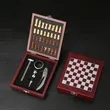 Exquisite Custom Wooden Box Wine Accessories With Chess Set | https://www.bestnamebadges.com