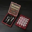 Exquisite Custom Wooden Box Wine Accessories With Chess Set | https://www.bestnamebadges.com