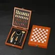 Exquisite Custom Wooden Box Wine Accessories With Chess Set | https://www.bestnamebadges.com