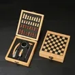 Exquisite Custom Wooden Box Wine Accessories With Chess Set | https://www.bestnamebadges.com