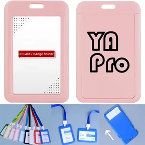 Hard Plastic Sliding ID Badge Holder With Lanyards | https://www.bestnamebadges.com