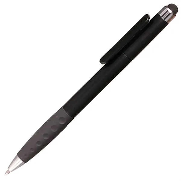 Ballpoint Twist Plastic Pens w/ Rubber Grip & Stylus Top